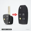 Coque de clé pliante 4/5 boutons pour Volvo S40, V70, S60, XC90, lame vierge - avant et après la transformation de la clé