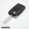 Coque de clé pliante 4 boutons pour Peugeot, Citroën, lame HU83 ou VA2 - clé dépliée, lame et boutons visibles