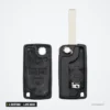 Coque de clé pliante 4 boutons pour Peugeot, Citroën, lame HU83 ou VA2 - coque ouverte en deux parties avec logement de pile