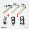 Coque de clé pliante pour BMW Série 3, 5, 6, 7, X5, X6, lame vierge - trois lames avec flèches de montage