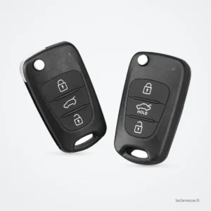 Coque de clé pliante pour Kia Rio, Sportage, Hyundai i20, i30 - faces avant et arrière comparées