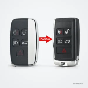Coque de clé pliante pour Land Rover Range Rover Evoque, Jaguar XF, XK - comparaison de deux formes de coque côte à côte