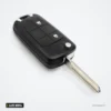 Coque de clé pliante pour Nissan Sentra, Versa, Altima, Qashqai, lame NSN14 - vue de profil, boutons visibles sur le côté