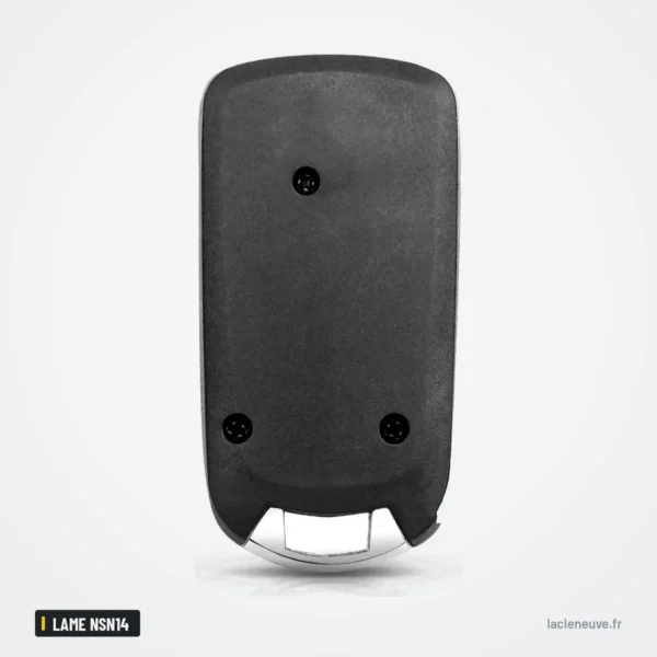 Coque de clé pliante pour Nissan Sentra, Versa, Altima, Qashqai, lame NSN14 - dos de la coque, deux trous visibles