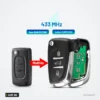 Coque de clé pliante pour Peugeot 207, 307, 407, Citroën C4, lame VA2 ou HU83 - transformation avant après, clé modifiée