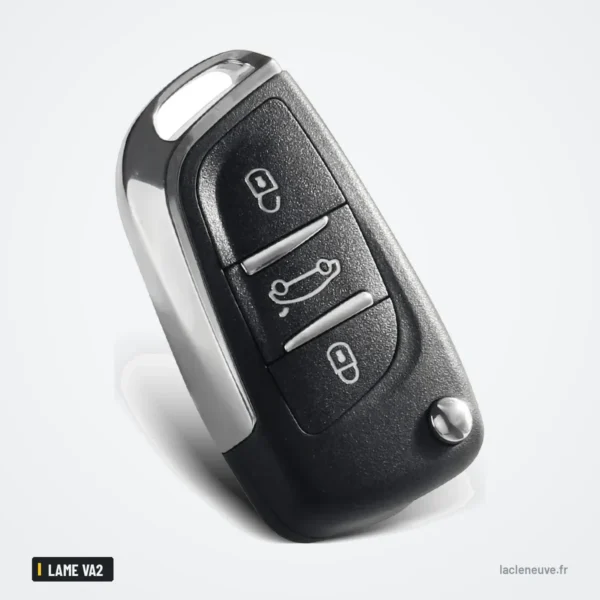 Coque de clé pliante pour Peugeot 207, 307, 407, Citroën C4, lame VA2 ou HU83 - dos de la clé pliante