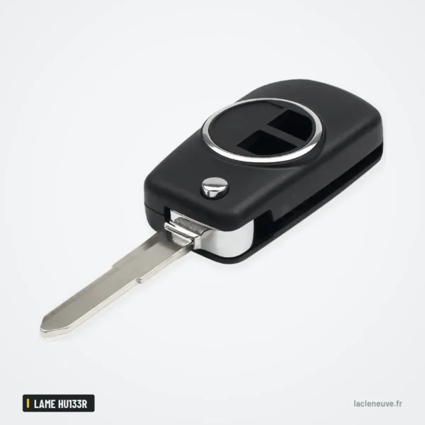Coque de clé pliante pour Suzuki Grand Vitara, Swift, SX4, Jimny, lame HU133R - clé pliante fermée, vue de face