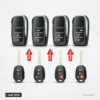 Coque de clé pliante pour Toyota Corolla, Camry, RAV4, Avensis, lame TOY43 - comparaison avant et après transformation