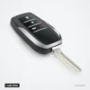 Coque de clé pliante pour Toyota Corolla, Camry, RAV4, Avensis, lame TOY43 - clé dépliée vue de face, boutons visibles