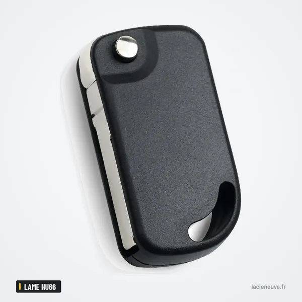 Coque de clé pliante pour Volkswagen, lame HU66 non coupée - clé pliée fermée, vue de profil