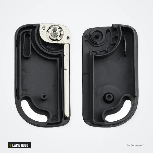 Coque de clé pliante pour Volkswagen, lame HU66 non coupée - coque ouverte, mécanisme pivot visible