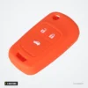Coque de clé en silicone 3 boutons pour Chevrolet Cruze (2009-2014) - coque orange vue de face