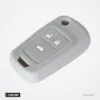 Coque de clé en silicone 3 boutons pour Chevrolet Cruze (2009-2014) - coque grise vue de face