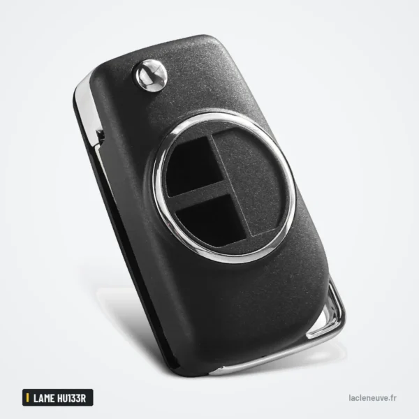 Coque de clé pour Suzuki Swift, Grand Vitara, SX4, lame HU133R ou SZ11R - clé pliée avec lame et logo rond