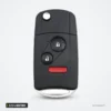 Coque de clé télécommande 2/3/4 boutons pour Honda Civic, CR-V, Accord, Jazz - lame sortie, bouton rouge panic