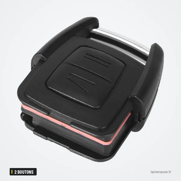 Coque de clé télécommande 2 boutons pour Opel Astra, Zafira, Omega, Vectra - coque ouverte, lame et joint rouge visibles