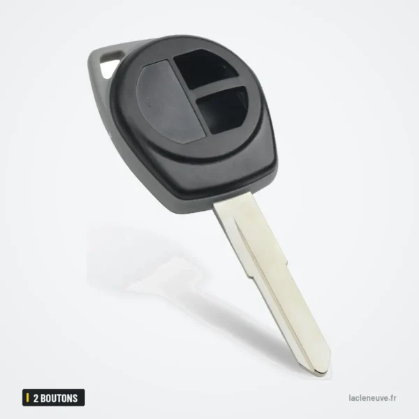 Coque de clé télécommande 2 boutons pour Suzuki Swift, Vitara, SX4, Ignis - coque ouverte, logement des boutons visible