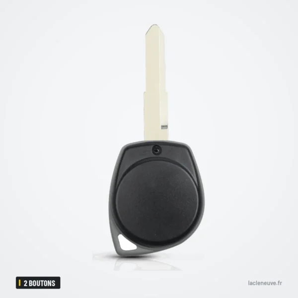 Coque de clé télécommande 2 boutons pour Suzuki Swift, Vitara, SX4, Ignis - vue de face, coque sans bouton