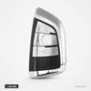 Coque de clé télécommande 3 boutons pour BMW Série 1, 2, 7, X5, X6 - vue de face, bouton central rond visible