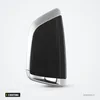 Coque de clé télécommande 3 boutons pour BMW Série 1, 2, 7, X5, X6 - vue de profil, dos chromé sur les côtés