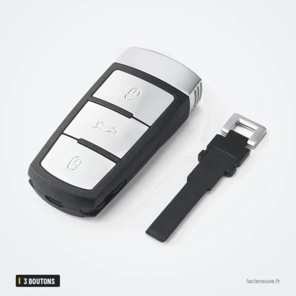 Coque de clé télécommande 3 boutons pour Volkswagen Passat B5, B6, B7, CC - coque de face avec lame à part