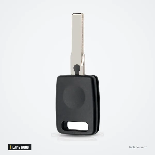Coque de clé télécommande pour Audi A3, A4, A6, A8, lame HU66 - vue de profil, lame orientée vers le haut