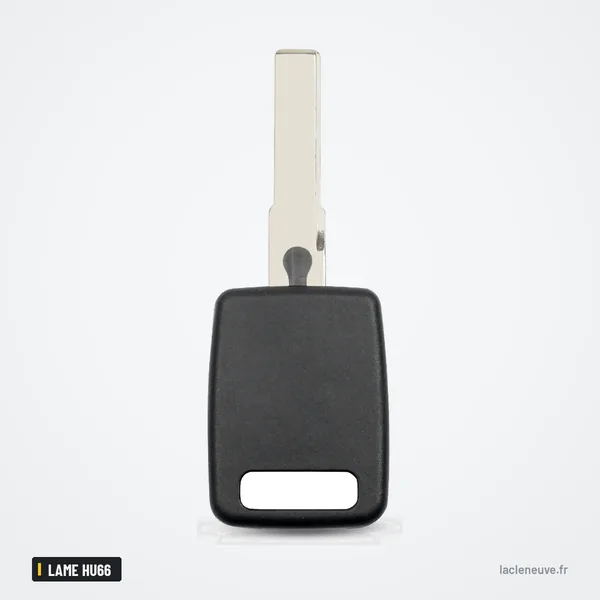 Coque de clé télécommande pour Audi A3, A4, A6, A8, lame HU66 - tête de clé vue de face, lame droite en dessous
