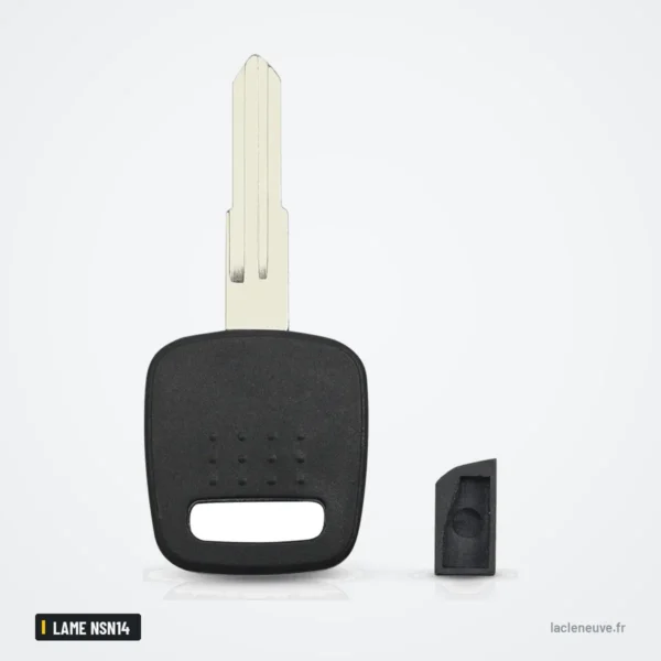 Coque de clé à transpondeur pour Nissan A32, A33, X-Trail - tête avec lame, petite pièce détachée en dessous