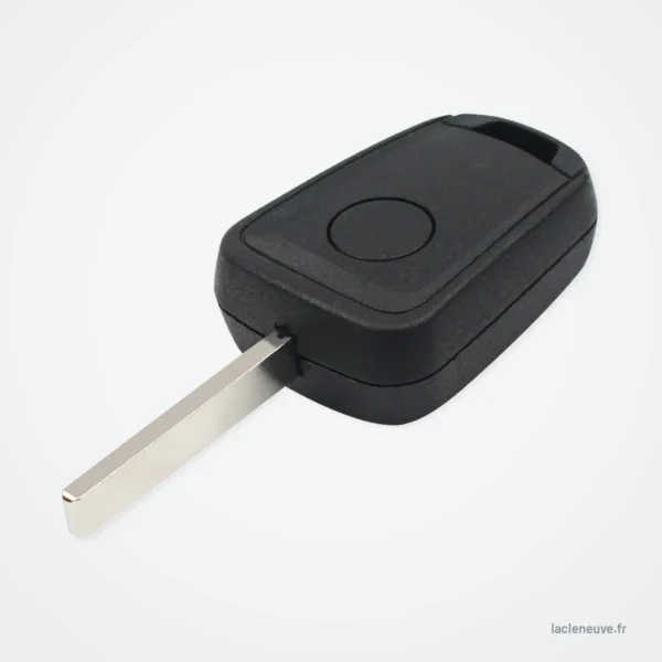 Coque de clé à transpondeur pour Opel Corsa, Astra, Vectra, Chevrolet Cruze - vue de profil, lame et bouton ovale
