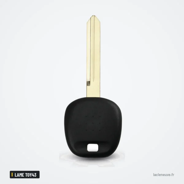 Coque de clé transpondeur pour Toyota RAV4, Corolla, Camry, Yaris, lame TOY43 - lame déployée sur la clé, vue de face