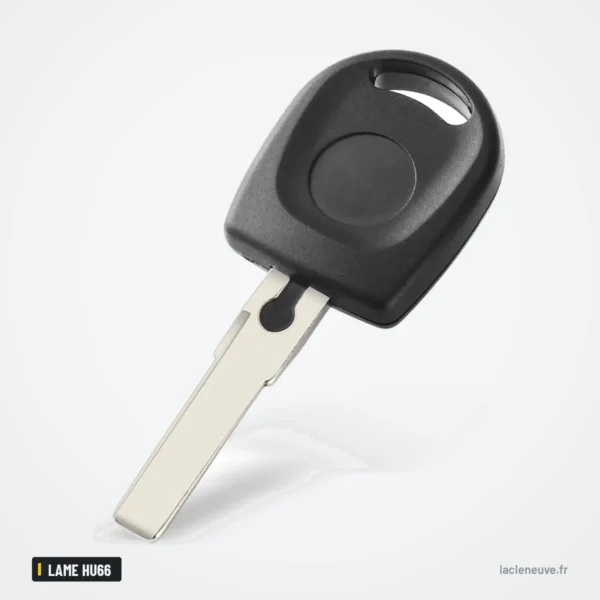 Coque de clé pour Volkswagen Passat B5, Golf, Polo, Seat, Skoda, lame HU66 - tête de clé avec lame, vue de face