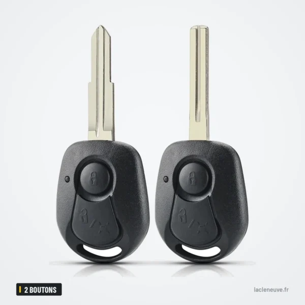 Coque de protection en silicone 2 boutons pour SsangYong Actyon, Kyron, Rexton - deux clés identiques posées côte à côte