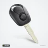 Coque de protection en silicone 2 boutons pour SsangYong Actyon, Kyron, Rexton - clé vue de trois quarts, lame apparente