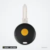 Coque de télécommande 1 bouton pour Smart, Mercedes-Benz W210, lame vierge - vue de face, bouton jaune centré