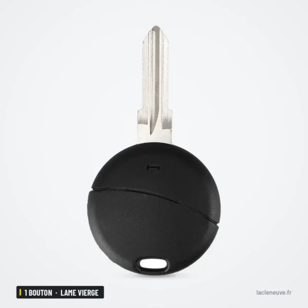 Coque de télécommande 1 bouton pour Smart, Mercedes-Benz W210, lame vierge - dos de la tête, lame droite