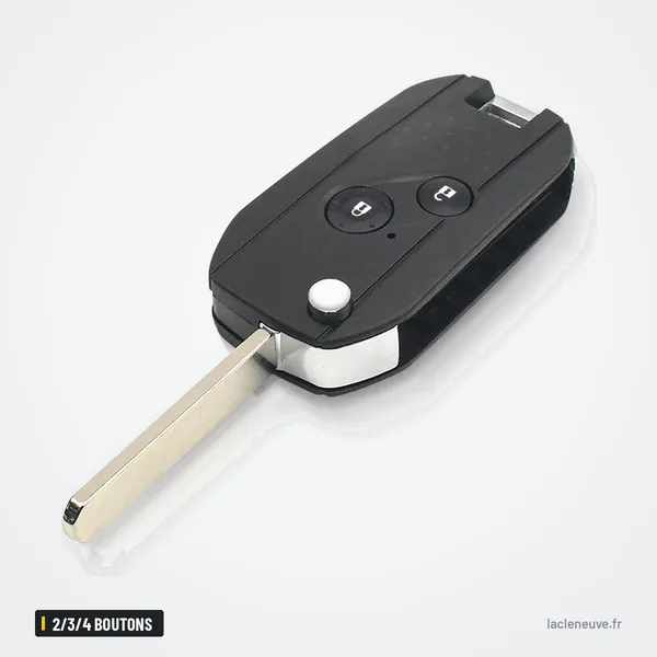 Coque de télécommande 2/3/4 boutons pour Honda Accord, Civic, CR-V, Jazz - coque pliante, lame sortie, vue de profil
