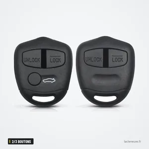 Coque de télécommande 2/3 boutons pour Mitsubishi Lancer, Grandis - deux coques identiques côte à côte, vue de face