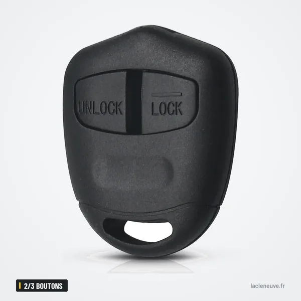 Coque de télécommande 2/3 boutons pour Mitsubishi Lancer, Grandis, Outlander - vue de face, bouton coffre rond au centre
