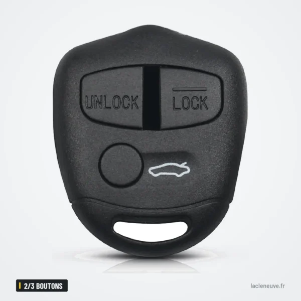 Coque de télécommande 2/3 boutons pour Mitsubishi Lancer, Grandis, Outlander - vue de face, bouton coffre ovale au centre