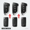 Coque de télécommande 2/3 boutons pour Peugeot 207, 307, 407, lame HU83 - six versions comparées avec flèches de modification