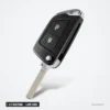 Coque de télécommande 2/3 boutons pour Peugeot 207, 307, 407, lame HU83 - lame dépliée, vue de trois quarts