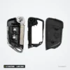 Coque de télécommande 2/3 boutons pour Peugeot 207, 307, 407, lame HU83 - vue éclatée, mécanisme et lame visibles