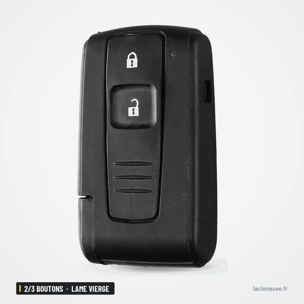 Coque de télécommande 2/3 boutons pour Toyota Prius, Corolla - vue de face, boutons verrouillage et déverrouillage