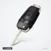 Coque de télécommande 2 à 4 boutons pour Ford F-150, Explorer, Focus, Fiesta - quatre boutons dont un coffre, lame dépliée