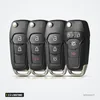 Coque de télécommande 2 à 4 boutons pour Ford Fiesta, Focus, Mondeo, Kuga - quatre coques alignées, vue de face