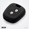 Coque de télécommande 2 boutons pour Citroën C1, C3, Peugeot 206, 307 - coque noire seule, vue de face