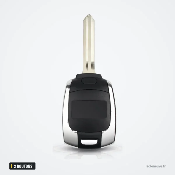 Coque de télécommande 2 boutons pour SsangYong Actyon, Kyron, Rexton, Korando - vue de face droite avec lame