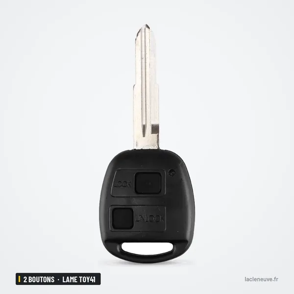Coque de télécommande 2 boutons pour Toyota Corolla, Yaris, RAV4, lame TOY41 - clé seule, lame fendue en biseau