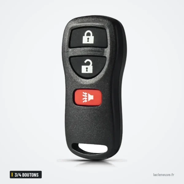 Coque de télécommande 3/4 boutons pour Nissan, Infiniti, KBRASTU15 - vue de face, deux boutons