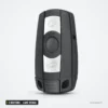 Coque de télécommande 3 boutons pour BMW Série 1, 3, 5, 6, lame vierge - vue de face, boutons triangle et cadenas